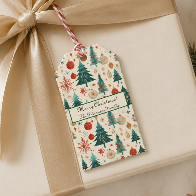 Festliche Winterferien-Muster Geschenkanhänger (Von Creator hochgeladen)