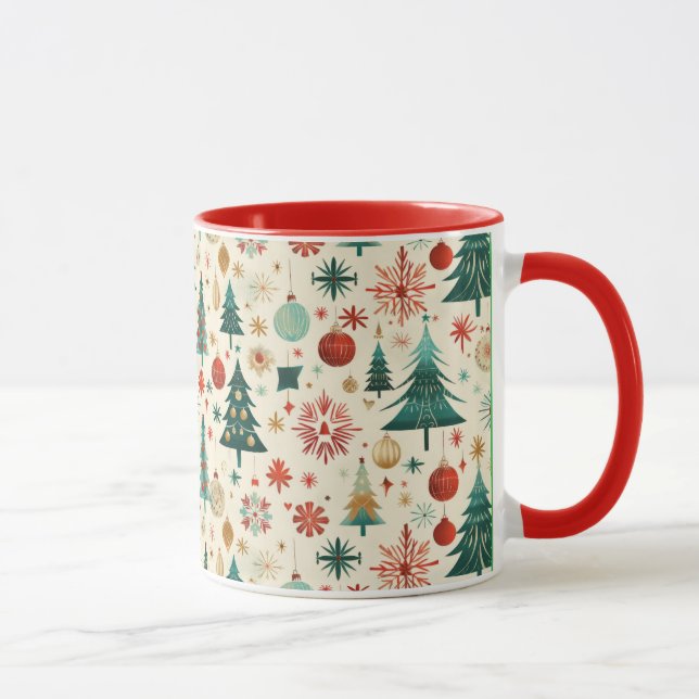 Festliche Winterferien-Muster Tasse (Rechts)