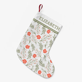 Festliche Winterflora mit Monogramm Urlaub Kleiner Weihnachtsstrumpf