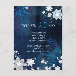 Festliche Winterhochzeit Save the Date Ankündigungspostkarte