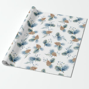 Festliche Winterkiefer und Evergreens Geschenkpapier