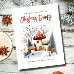 Festliche Winterlandweiden - Einladung<br><div class="desc">Festliche Winter Wonderland Weihnachten Postkarteneinladung. Für das Ehepaar oder die Familie,  die ein Weihnachtsgetränk Party halten. Das Design zeichnet sich durch eine niedliche Aquarellwaldszene aus. Einfach auf der Vorder- und Rückseite mit Ihrer Textauswahl personalisiert.</div>
