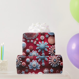 Festliche Wrap Wonderland 'Rote und Blaue Schneefl Geschenkpapier