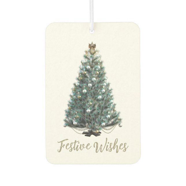 Festliche Wünsche. Weihnachtsbaum-Design Autolufterfrischer (Vorderseite)