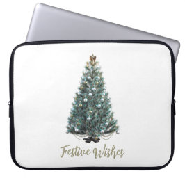 Festliche Wünsche. Weihnachtsbaum-Design Laptopschutzhülle