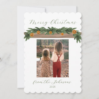 Festliche Zitrusgirlande - Weihnachtskarte, Schrif Feiertagskarte