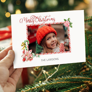 Festliche Zuckerstange Frohe Weihnachten Ein Foto