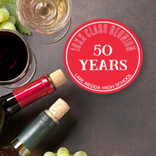 Festlicher 50. Wiedersehen-Untersetzer der 50. Kla Runder Pappuntersetzer (Von Creator hochgeladen)