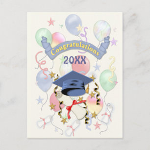 Festlicher Abschluss Ballons 2018 Postkarte