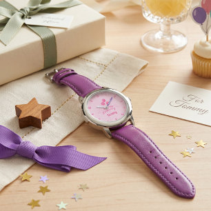 Festlicher Ballon mit individuellem Namen Geburtst Armbanduhr