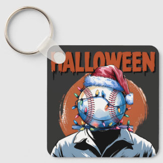 Festlicher Baseball: Halloween trifft Weihnachten Schlüsselanhänger