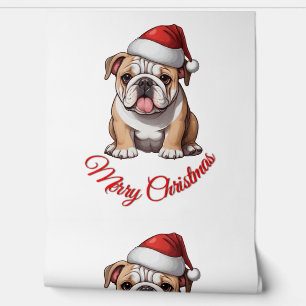 Festlicher Bulldog Frohe Weihnachten Klassischer T Tapete