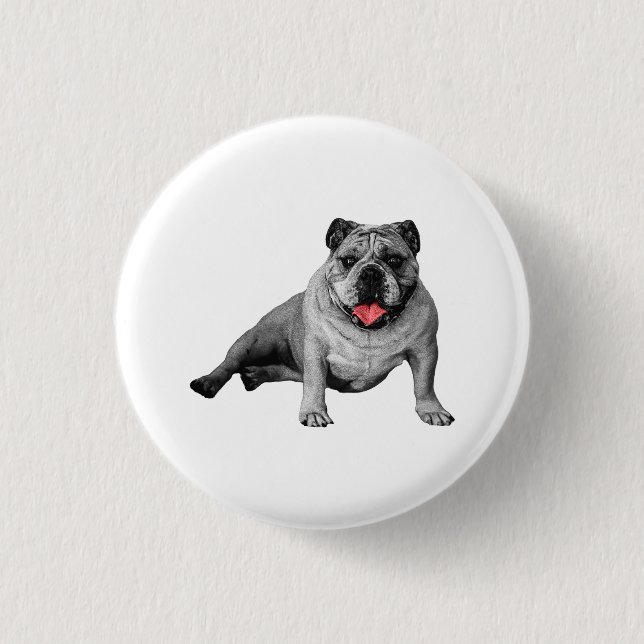 Festlicher Bulldoggen-Button-Pin Button (Vorderseite)