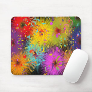 Festlicher bunter flockiger platscher und mousepad