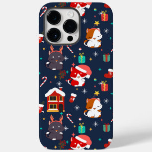 Festlicher Cartoon Santa Cat Feier Case-Mate iPhone 14 Pro Max Hülle