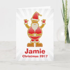 Festlicher Cartoon Santa Gingerbrot Cookie Anpasse Feiertagskarte