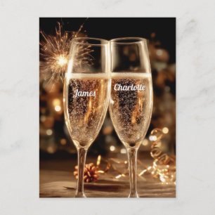 Festlicher Champagner-Feiermoment Postkarte