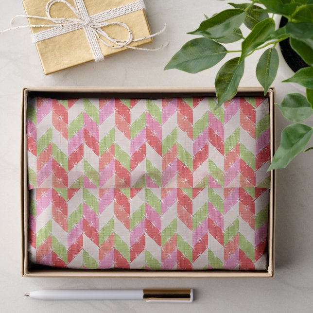 Festlicher Chevron Weihnachten Seidenpapier (Geschenk)