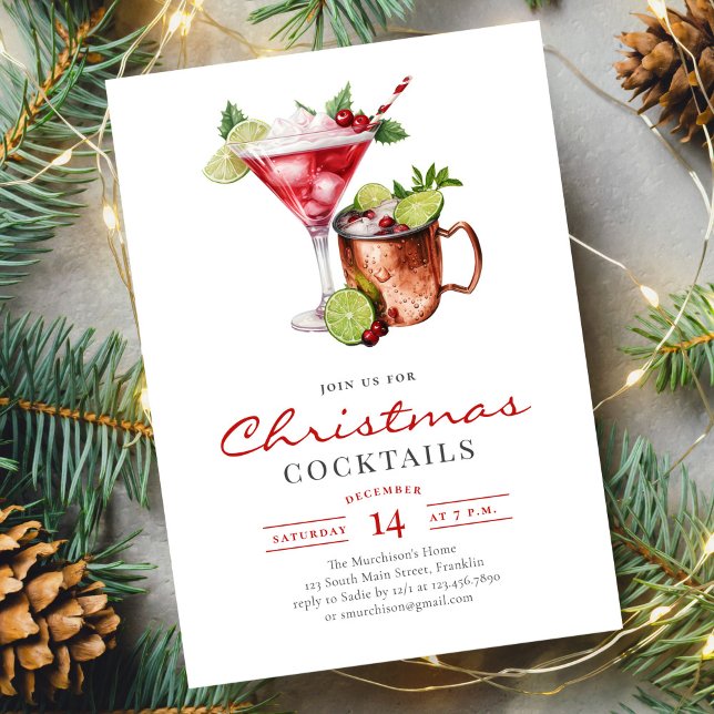 Festlicher Cocktail Weihnachtsgebäck Party Einladung (Von Creator hochgeladen)