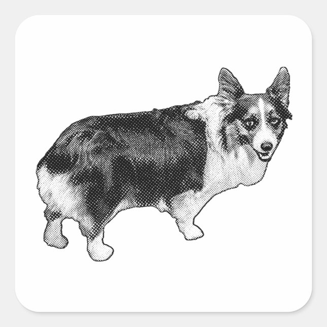Festlicher Corgi-Pop-Siegel Quadratischer Aufkleber (Vorderseite)