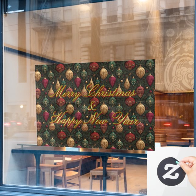 Festlicher Damast  Fensteraufkleber (Café-Fenster)