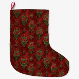 Festlicher Damast  Großer Weihnachtsstrumpf