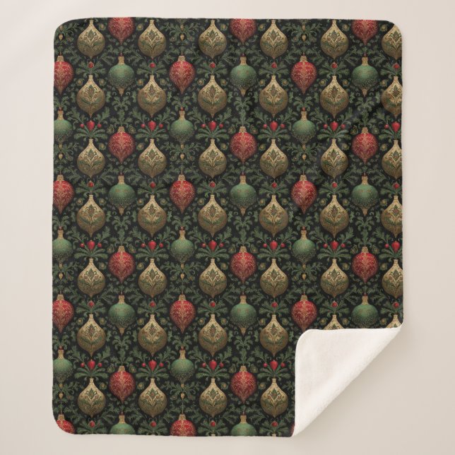 Festlicher Damast  Sherpadecke (Vorderseite)