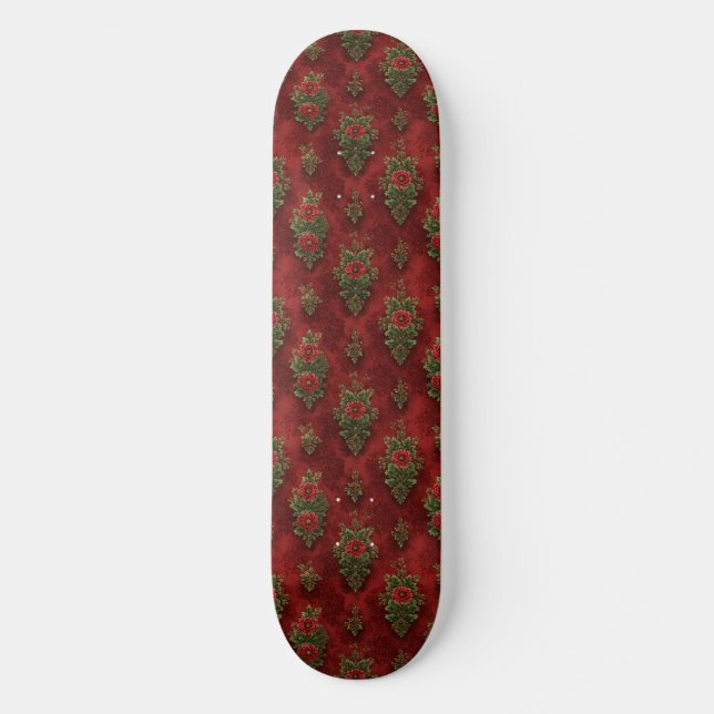 Festlicher Damast  Skateboard (Vorderseite)