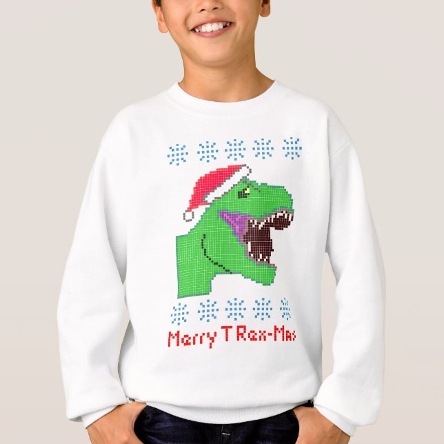 Festlicher Dinosaurier "fröhlichen Tc$rex-mas" Hoodie (Vorderseite)