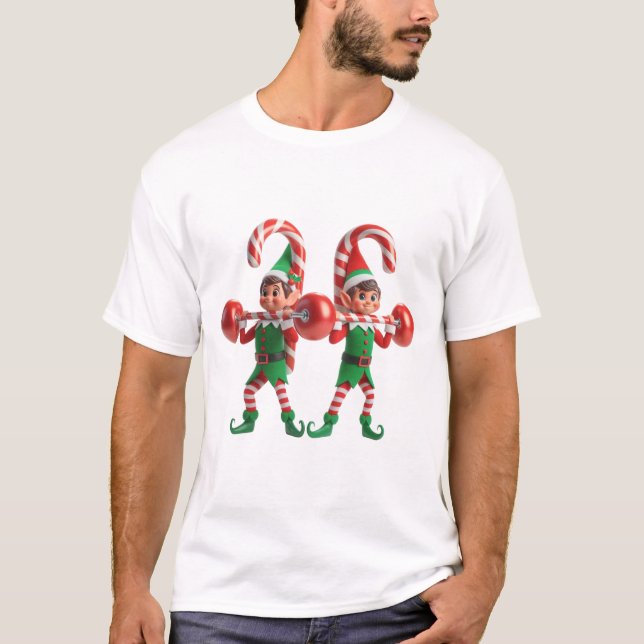Festlicher Elf Barbell Challenge Männer-T - Shirt (Vorderseite)