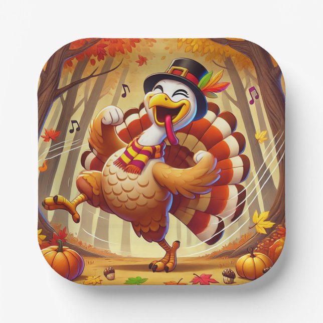 Festlicher Erntedank Türkei Papier Teller (Vorderseite)