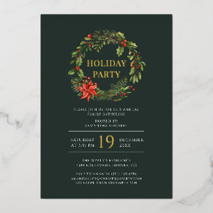 Festlicher Familienurlaub Weihnachtskraut Party Folieneinladung