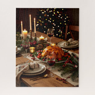 Festlicher Feierabendtisch mit Roast Türkei Puzzle