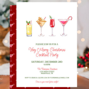 Festlicher Feiertag Cocktail Party Weihnachten Einladung