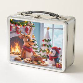 Festlicher Feiertag Lunchbox mit Rentier und Pingu