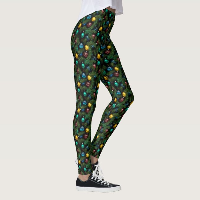Festlicher Flair - Nahtlose Weihnachtsbaumfreude Leggings (Rechts)