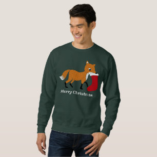 Festlicher Fox mit Weihnachts-Strumpf Custom Graph Sweatshirt