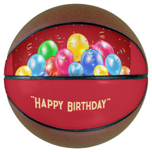 Festlicher Geburtstagsbasketball mit Ballons  Basketball