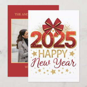 festlicher Glitter frohes neues Jahr Flache Feiert Feiertagskarte