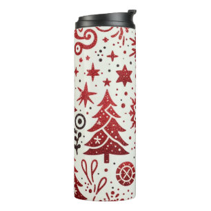 Festlicher Glitter-Weihnachts-Thermal-Becher Thermosbecher