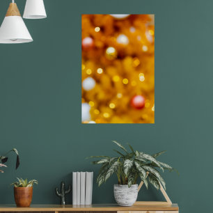 Festlicher goldener Weihnachts-Bokeh-Hintergrund Poster