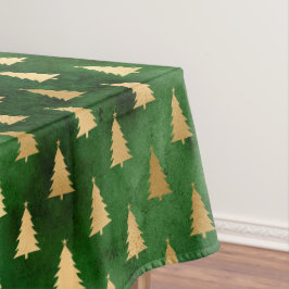 Festlicher Grün- und Goldfilm Winterweihnachtbaum Tischdecke