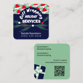 Festlicher grüner Beruflicher Geschenkservice Quadratische Visitenkarte