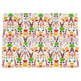 Festlicher Grüner und Gold Kasky Weihnachtsmann Große Geschenktüte