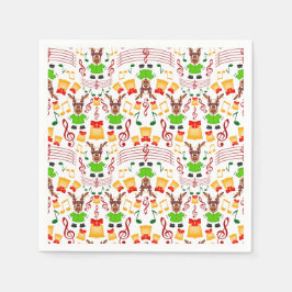 Festlicher Grüner und Gold Kasky Weihnachtsmann Serviette