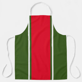 Festlicher, heller Roter Streifen, grüner Hintergr Schürze