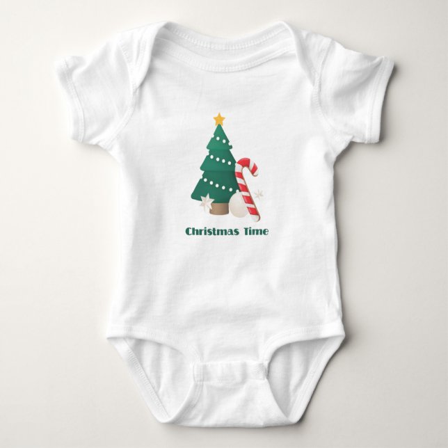 Festlicher Holiday Baby Bodysuit Baby Strampler (Vorderseite)