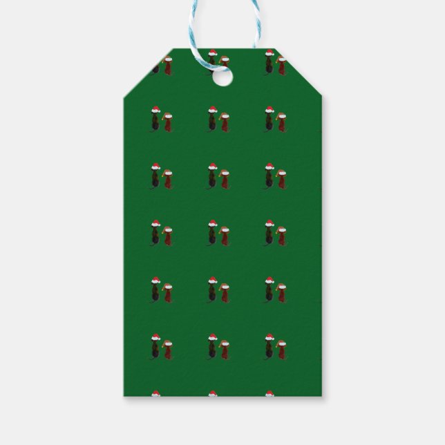 Festlicher Hund Geschenkanhänger (Vorderseite)