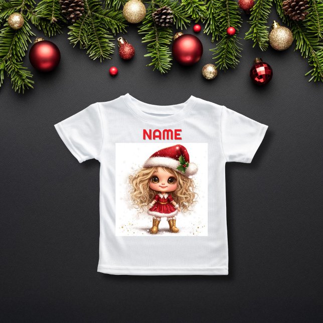 Festlicher INDIVIDUELLE NAME mit Curly-Hair T-Shirt (Von Creator hochgeladen)