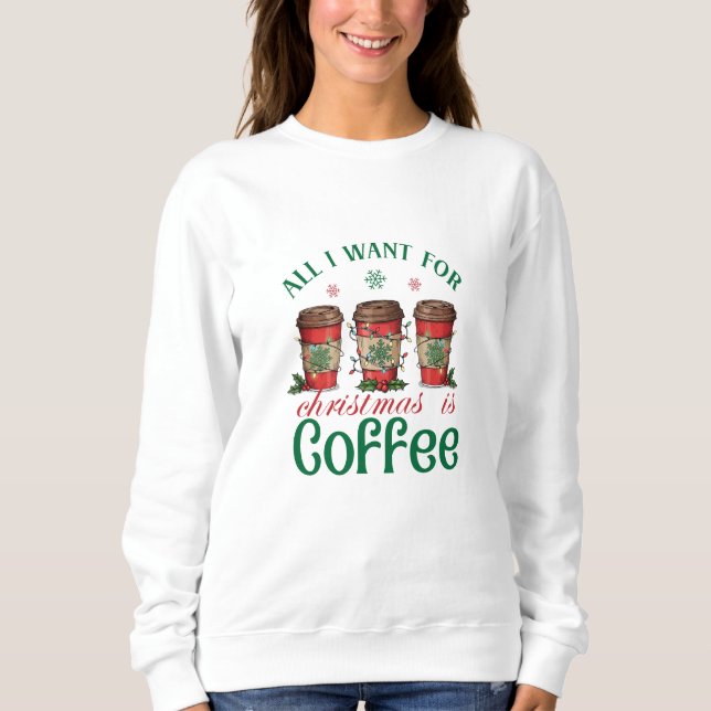 Festlicher Kaffee und Weihnachtsliebhaber Sweatshirt (Vorderseite)